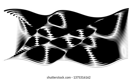 Abstract linear graphic isolated on white background. Can be used as design of mobile applications, websites, accessories for phones and tablet, business card, cover, image for blog