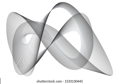Abstract linear gray Background. High Saturated. Gradients abstract Double Mobius strip