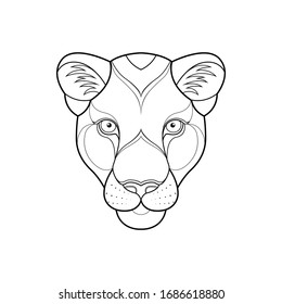 Abstrakter linearer Kopf eines Panther. Logo des Panther. Vektorillustration