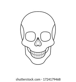 Abstract linear head of skull. Tattoo skull. Logo of the skull. Vector illustration