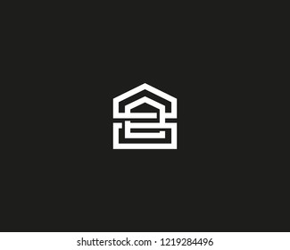 Abstract linear house logo. Home universal vector logotype