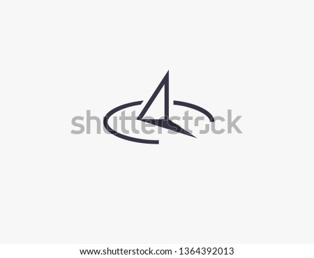 Abstract linear icon logo sundial