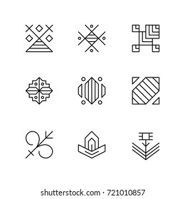 Abstract Linear Icons Design Patterns Vector Stock Vector (Royalty Free ...