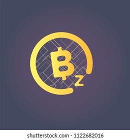 abstract linear illustration with logo bitcoinz 1