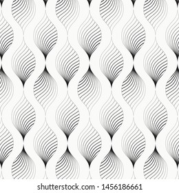 Abstract linear leaf or flower on garland pattern. Pattern is clean for design, fabric, wallpaper, printing. Pattern is on swatches panel.