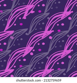 Abstract linear leaves tropical seamless pattern. Rainforest line background. Creative palm leaf endless wallpaper. Exotic jungle backdrop. Design for fabric, textile print, wrapping, cover