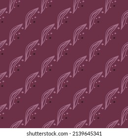 Abstract linear leaves tropical seamless pattern. Rainforest line background. Creative palm leaf endless wallpaper. Exotic jungle backdrop. Design for fabric, textile print, wrapping, cover