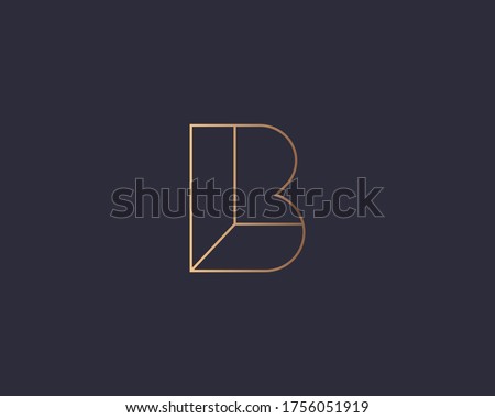 Abstract linear letter B logo icon design modern minimal style illustration. Premium vector line emblem sign symbol mark logotype
