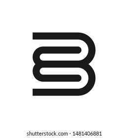 Abstract linear letter BW logo icon vector