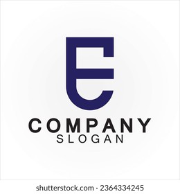 Abstract linear letter initial E shield logo icon design