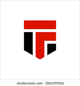 Abstract linear letter initial F shield logo icon design modern minimal style illustration vector.