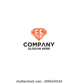 Abstract linear letter initial FG shield logo icon design modern minimal