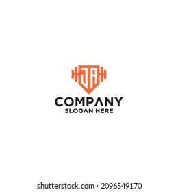 Abstract linear letter initial JR shield logo icon design modern minimal
