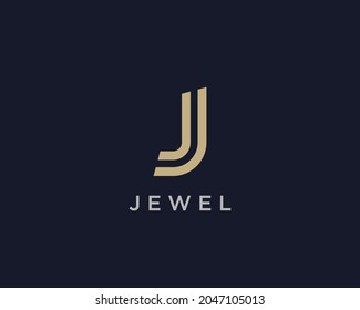 Abstract linear letter J logo icon design modern minimal style illustration. Premium vector line emblem sign symbol mark logotype