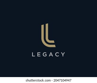 Abstract linear letter L logo icon design modern minimal style illustration. Premium vector line emblem sign symbol mark logotype