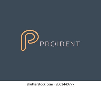 Abstrakte Design-Vorlage für das Logo des P-Zeichens. Universelles minimalistisches Alphabet, Schriftart, Emblem Vektorsymbol Zeichen Logotyp.