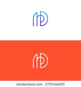 Ilustración de estilo minimalista moderna de diseño de icono de logotipo P de letra lineal Abstractas.