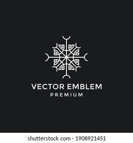 Abstract linear logo design in black background