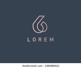 Abstract linear logo icon letter B typography for business company