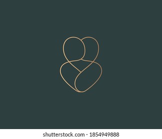 Logo lineal abstracto de estilo minimalista. Universal premium salon spa hotel icono logotipo de señalización.