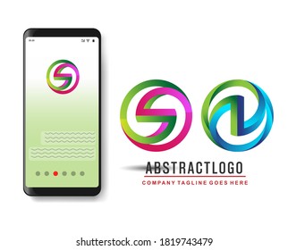 Resumen Logotipo lineal Letra S. Símbolo del logotipo de flujo de cinta.
