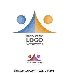 Abstract linear logotype. Wave flow logo symbol. Motion stream water aqua vector icon