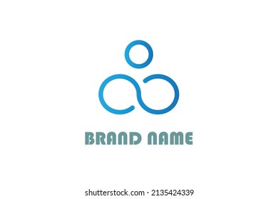 Abstract linear logotype. Wave flow logo symbol. Motion stream water aqua vector icon