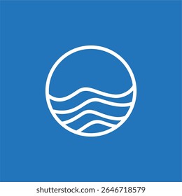 Abstract lineair logotype. Wave flow logo symbool. Motion stream water aqua vector pictogram, Blue Waves Logo