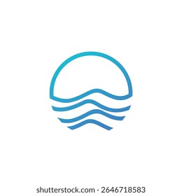 Abstract lineair logotype. Wave flow logo symbool. Motion stream water aqua vector pictogram, Blue Waves Logo
