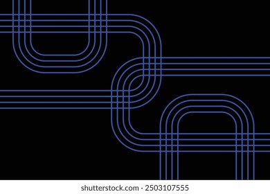 Abstract linear maze background. Black and white. Vector illustration, flat design