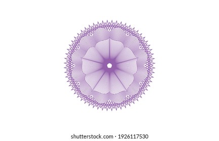 Resumen de rosette estilo dinero lineal. Ilustración vectorial. Detallado
