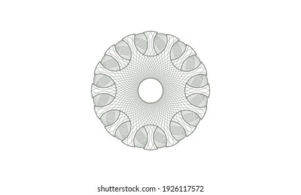 Abstract linear money style rosette. Vector Illustration. Detailed