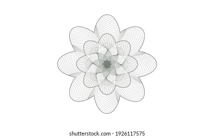 Abstract linear money style rosette. Vector Illustration. Detailed