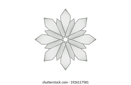 Abstract linear money style rosette. Vector Illustration. Detailed