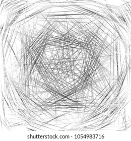 Abstract linear monochrome background. Black and white background with intersecting lines. Vector image.