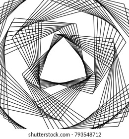 Abstract linear monochrome background. Black and white  background with intersecting lines. Vector image.