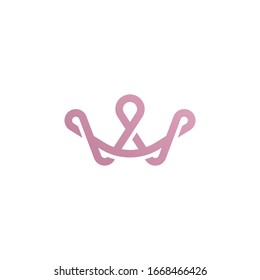 Abstract linear monogram , jewelry vector logo, crown logotype  