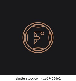 Abstrakter linearer Monogramm-Buchstaben F Logo-Icon Design, moderne minimalistische Illustration. Vektorillustration-Symbol für das Symbol für den Schriftzeichen-Logotyp des Premium-Alphabets. F Line Logo Design Vorlage.
