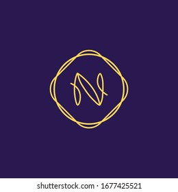 Abstrakte lineare Monogramm Buchstaben N Logo Symbol Design, moderne minimale Stil Illustration. Vektorillustration-Symbol für das Symbol für den Logo-Typ des Premium-Alphabets. Vorlage für Logos der Linie N mit Buchstaben.