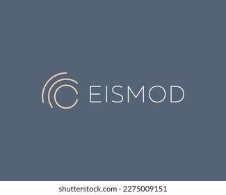 Abstract linear OK logo. Approval symbol. C letter logotype. Vector illustration.