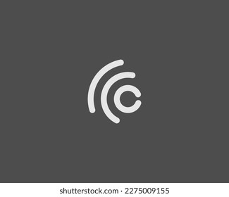 Abstract linear OK logo. Creative approval symbol. C letter logotype. Vector illustration.