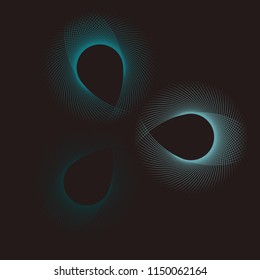 abstract linear pattern with curved webs in blue shades