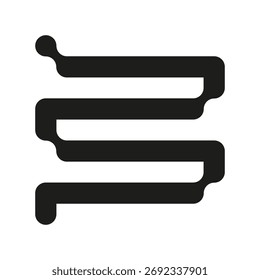 Abstract linear pattern. Geometric labyrinth shape. Black line design. Vector modern illustration. EPS 10.