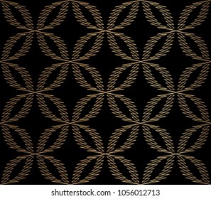 Abstract linear pattern. Gold texture. Vector seamless background