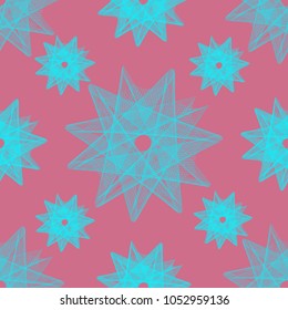 Abstract linear pattern on pink background. Continuous seamless vector pattern.
