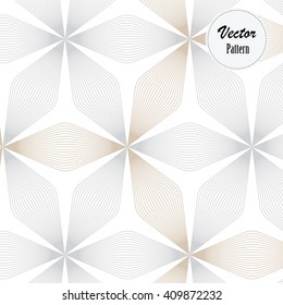 Abstract linear petal flower. Vector pattern