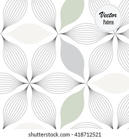 Abstract linear petal flower. Vector pattern