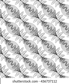 Abstract linear petal flower. Vector pattern