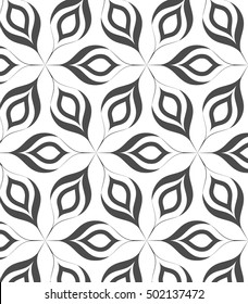 Abstract linear petal flower. Vector pattern