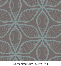 Abstract linear petal flower. Vector pattern